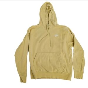 Nike Sweater Men Medium Adult Yellow Hoodie Pockets Sweatshirt Pullover Fleece